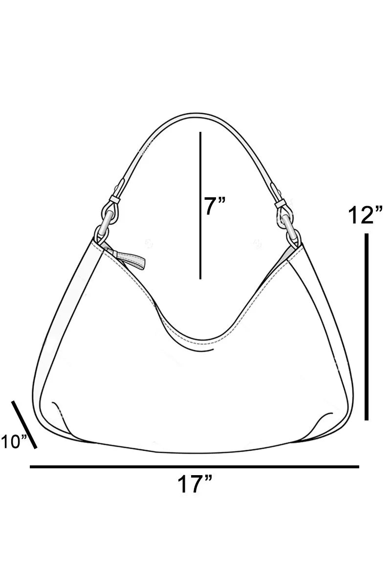 Simple Faux Leather Hobo Shoulder Bag