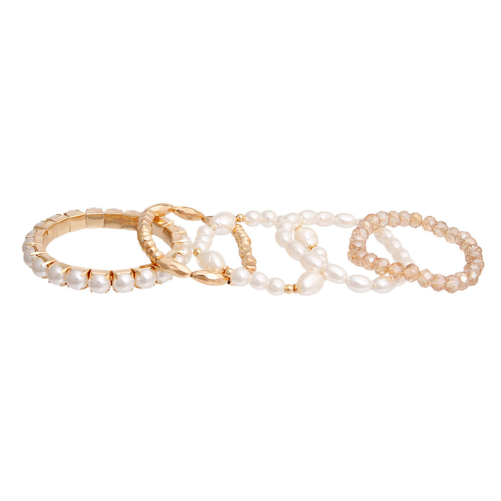 Pearl and Glass Beads Bracelet Stylish Elegant Fashion Jewelry Accessory