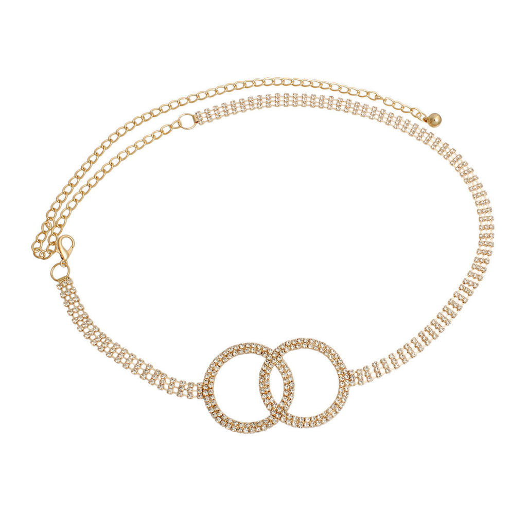 Chain Belt Double Circle Gold Embellished Stylish Statement Accessory