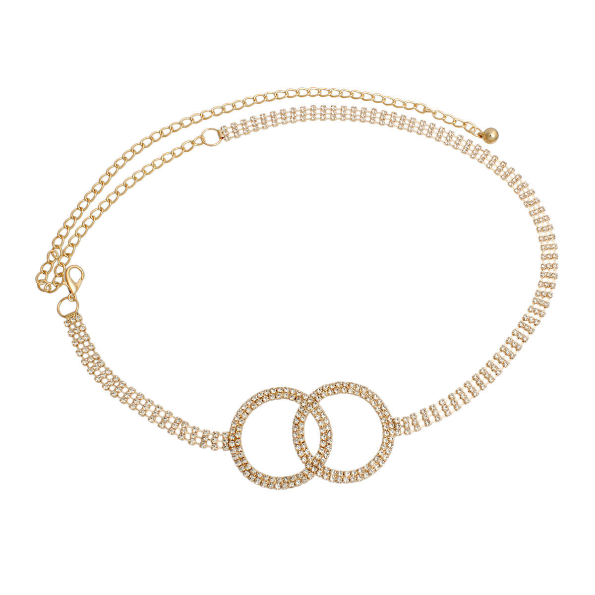 Chain Belt Double Circle Gold Embellished Stylish Statement Accessory