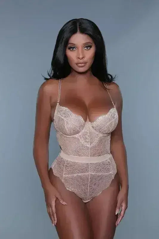 Bettany Lace Bodysuit – Romantic Keyhole Back & Scalloped Trim