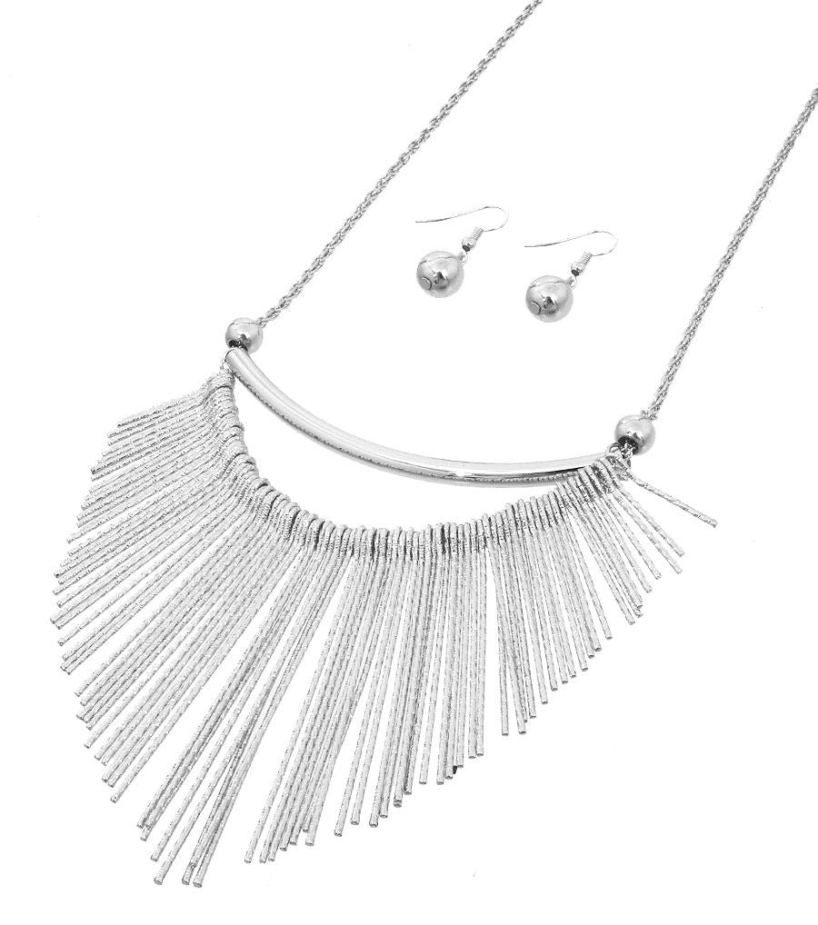 Metal Bar Necklace Set Stylish Statement Jewelry