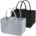 New 2-Pack YueNepenth Black Gray Soft Fabric Reusable 20LShopping Tote Bags