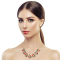 Statement Collar Necklace Set with Multi Beaded 3D Flower Detail