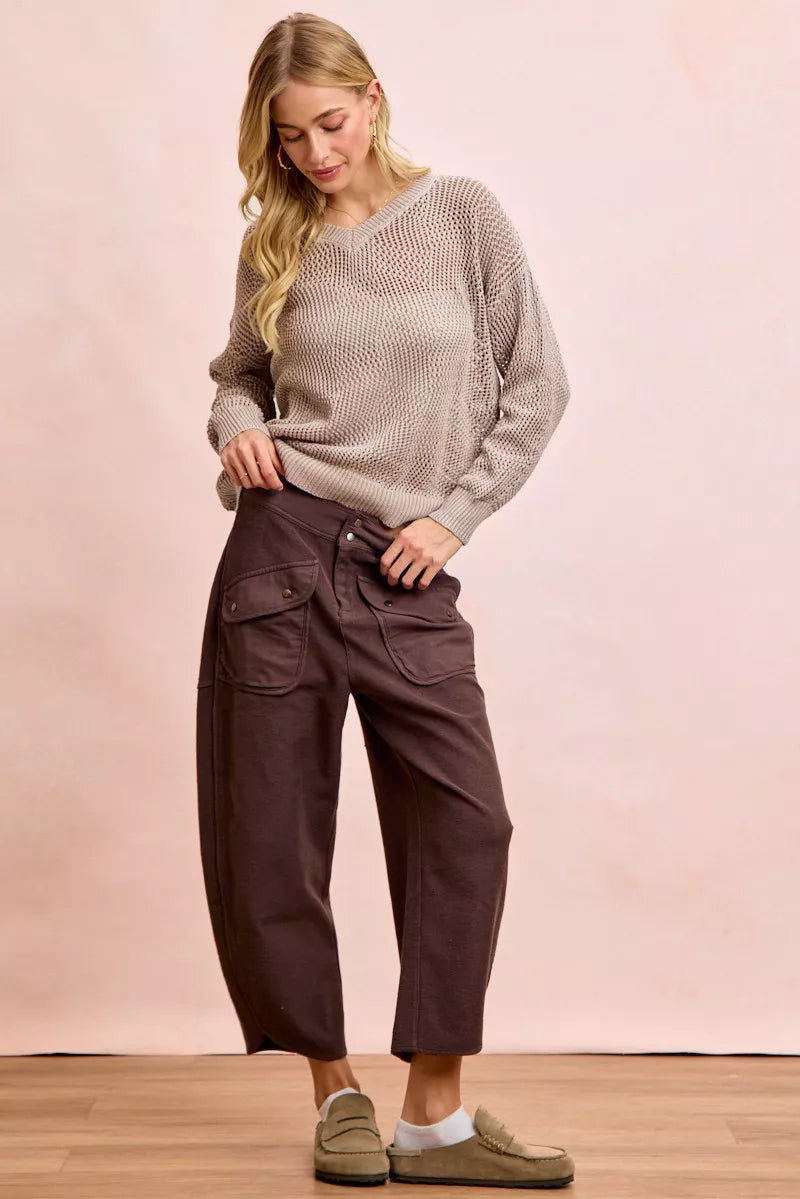 Washed Terry Pants with Pockets