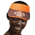 Fashion Visor with Orange Fleur de Lis Rhinestone Accent, Stylish Accessory