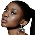 Arch Earrings Burnished Silver Engraved Stylish Statement Jewelry