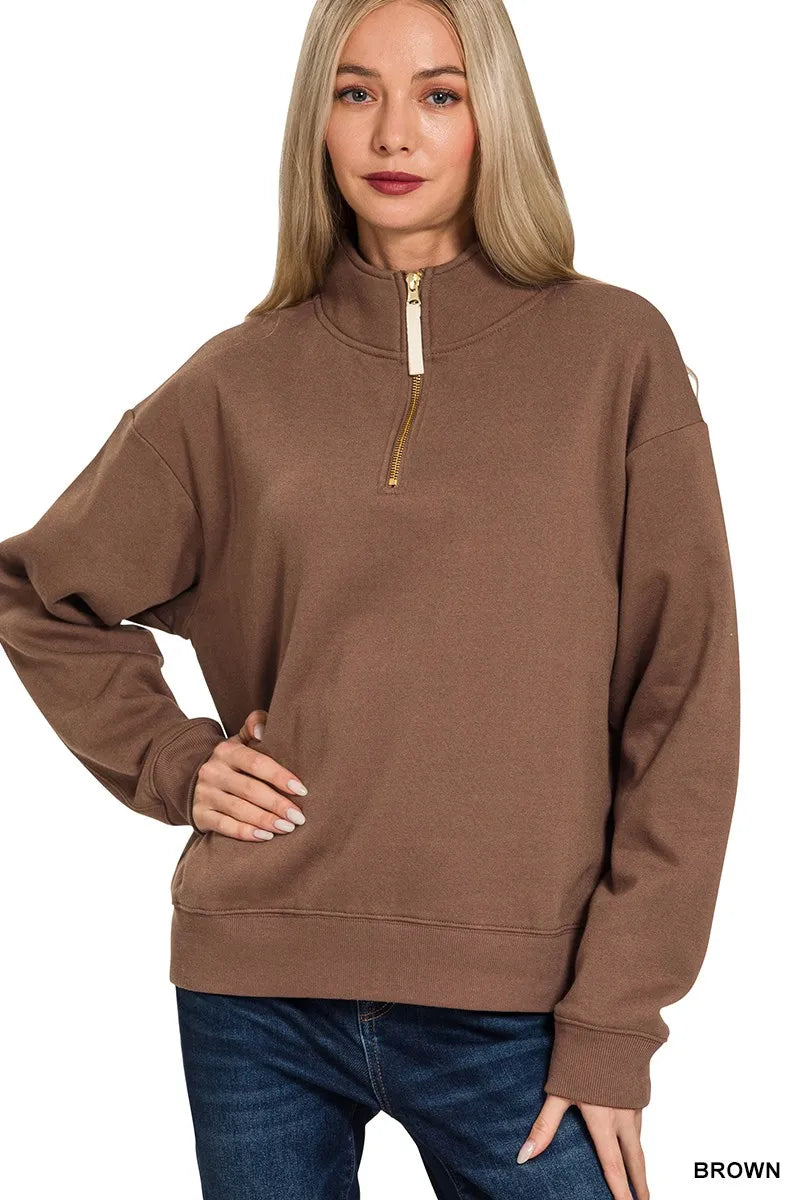 Fleece Half Zip Sweatshirt