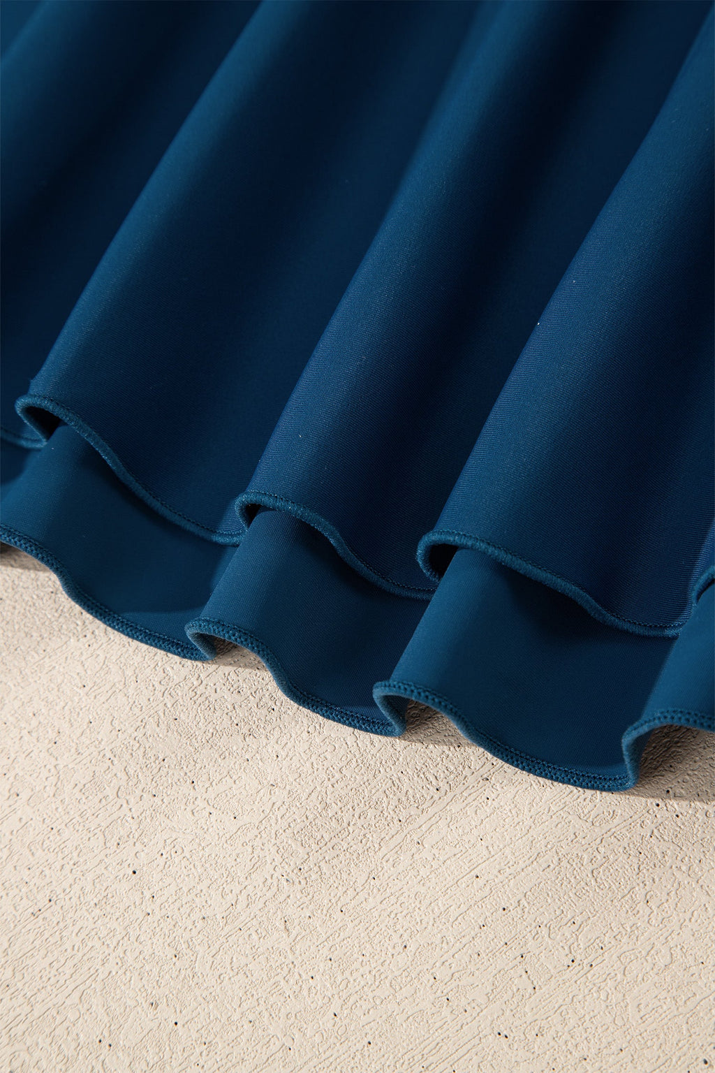 Sail Blue Color Block Patchwork Bow Knot Detail Sleeveless Swim Dress