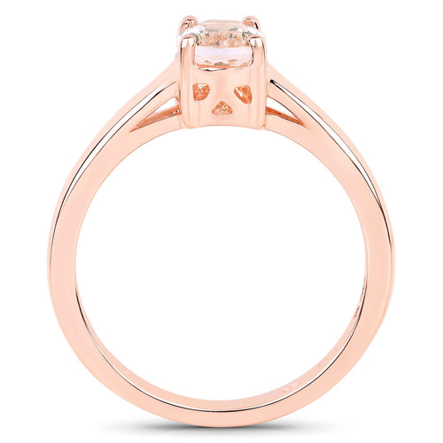 0.70 Carat Genuine Morganite .925 Sterling Silver Ring