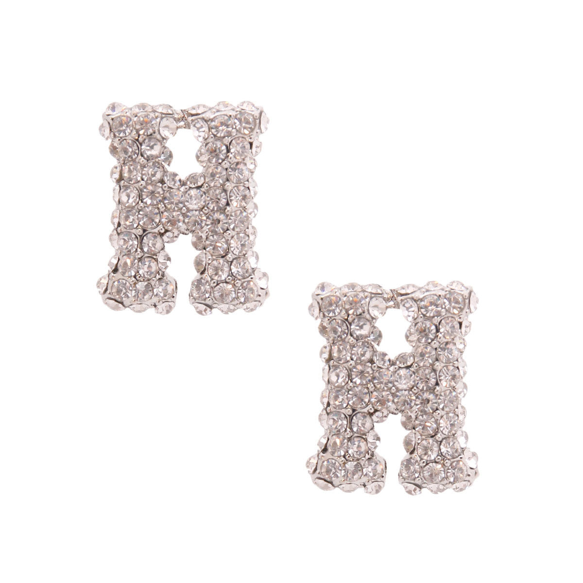 Silver Rhinestone Stud Earrings Trendy Fashion Jewelry