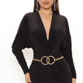 Chain Belt Double Circle Gold Embellished Stylish Statement Accessory