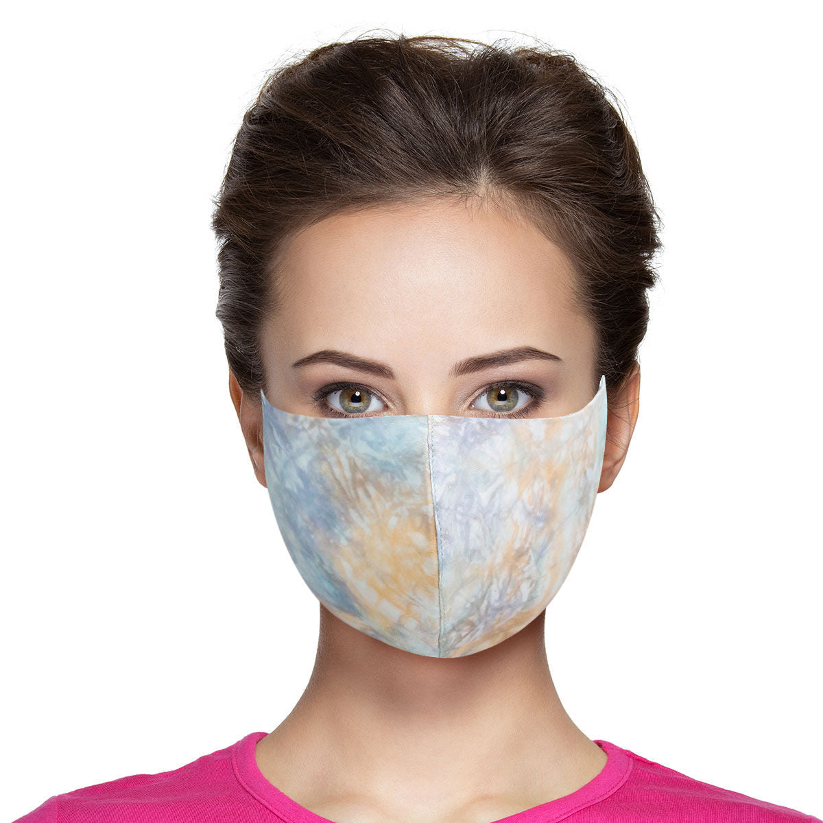 Fashion Face Mask Blue and Yellow Tie Dye Trendy Casual Accessory