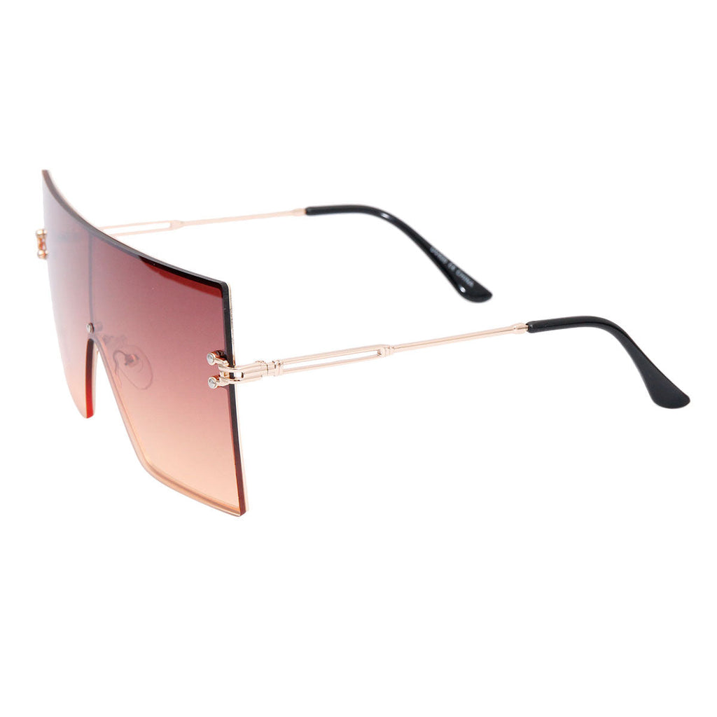 Square Visors Brown Gradient Stylish Casual Fashion Accessory