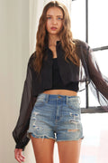 See Through Crop Shirt