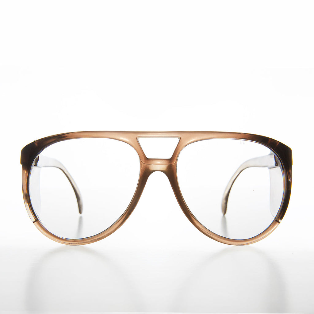Brown Aviator Safety Glasses with Side Shields - Victor