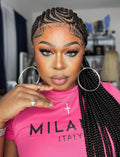 Feeding Braid Wig (Medium Brown Full Lace) Color 1B, Waist Length - Sharon