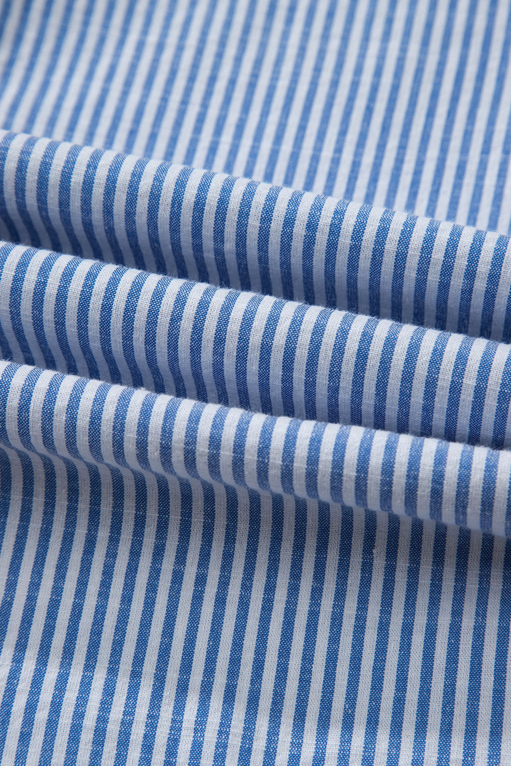 Sky Blue Stripe Contrast Frilled Leopard Trim Casual Long Sleeve Shirt