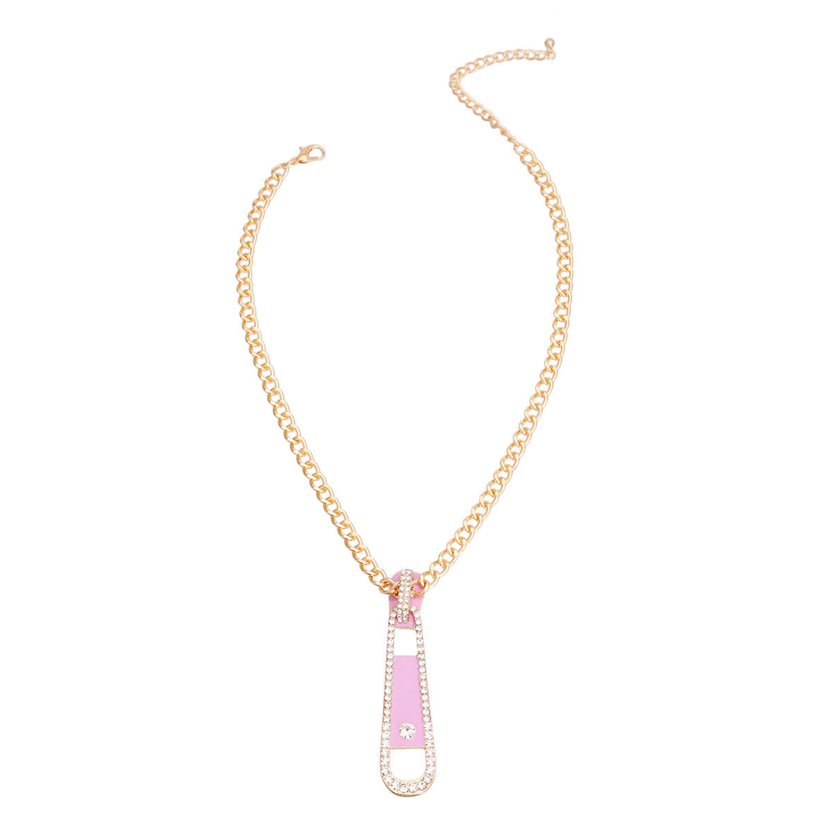 Pendant Necklace with Lavender Zipper Detail – Stylish Fashion Jewelry
