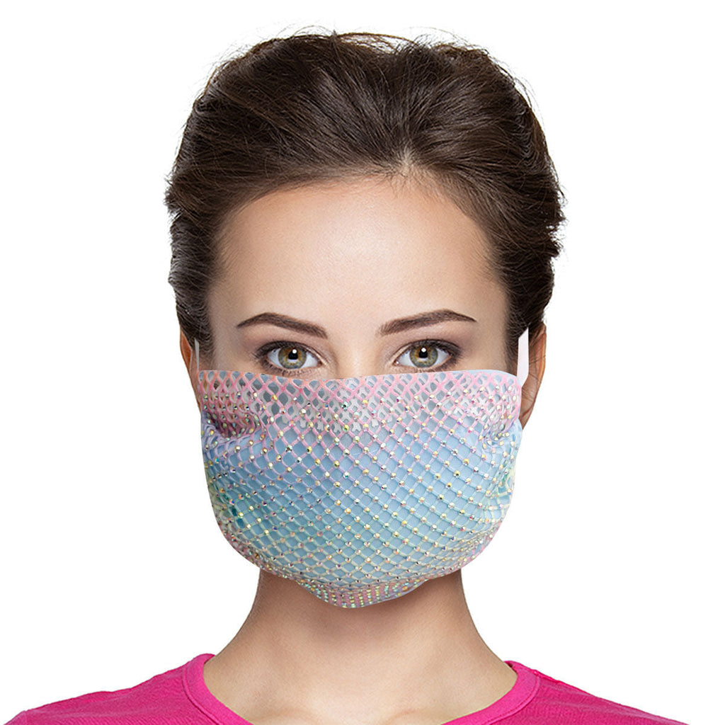 Rhinestone Overlay Mask Multi Color Stylish Statement Accessory