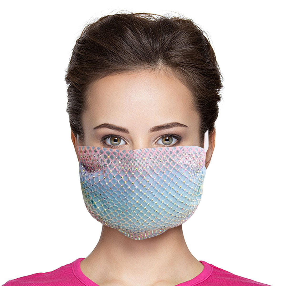 Rhinestone Overlay Mask Multi Color Stylish Statement Accessory