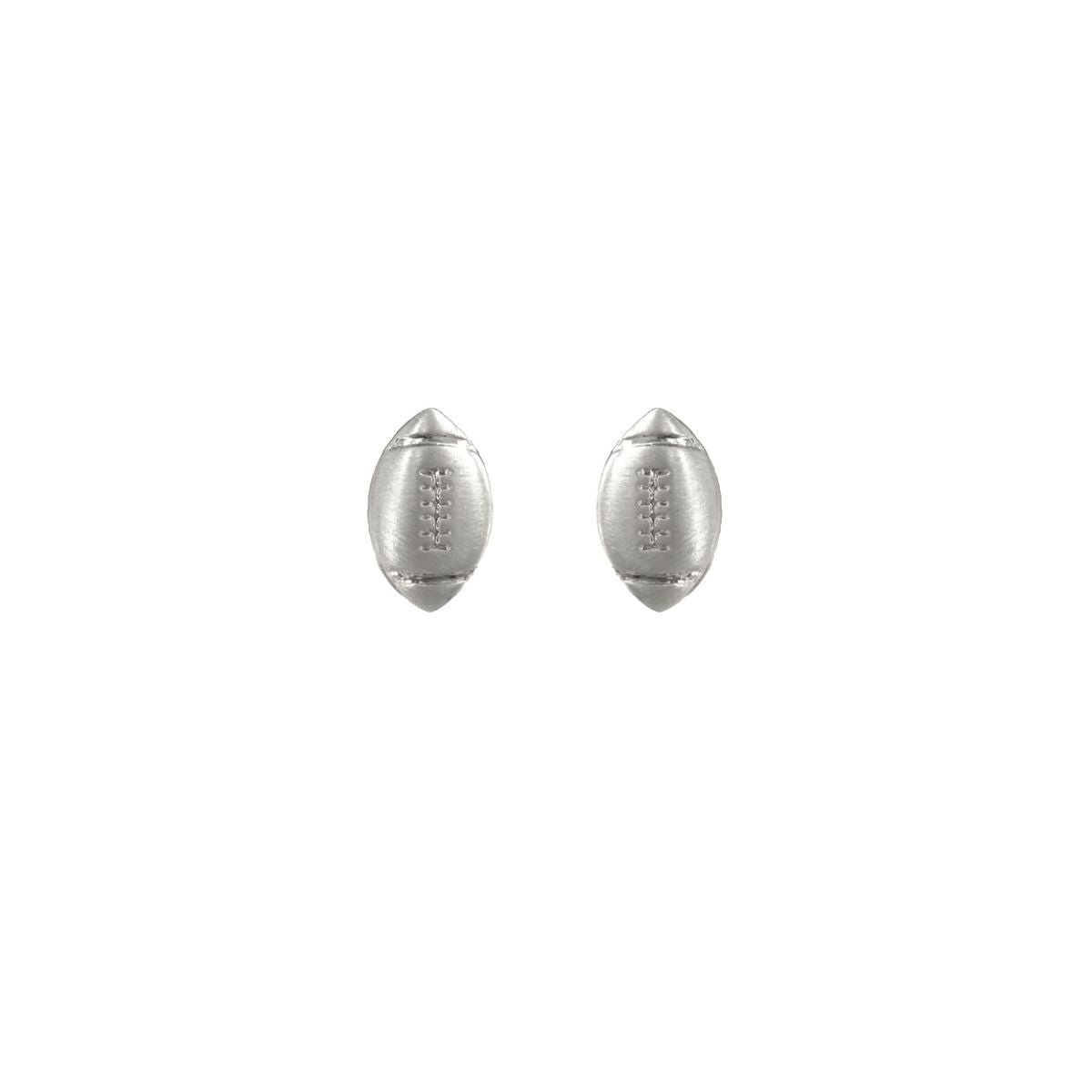 Fashionable Matte Silver Football Stud Earrings Chic Casual Jewelry Accessories