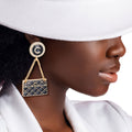 Quilted Black Bag and Gold Earrings Set Stylish Fashion Accessories