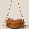 Glossy Faux Leather Multi Pocket Hand Bag