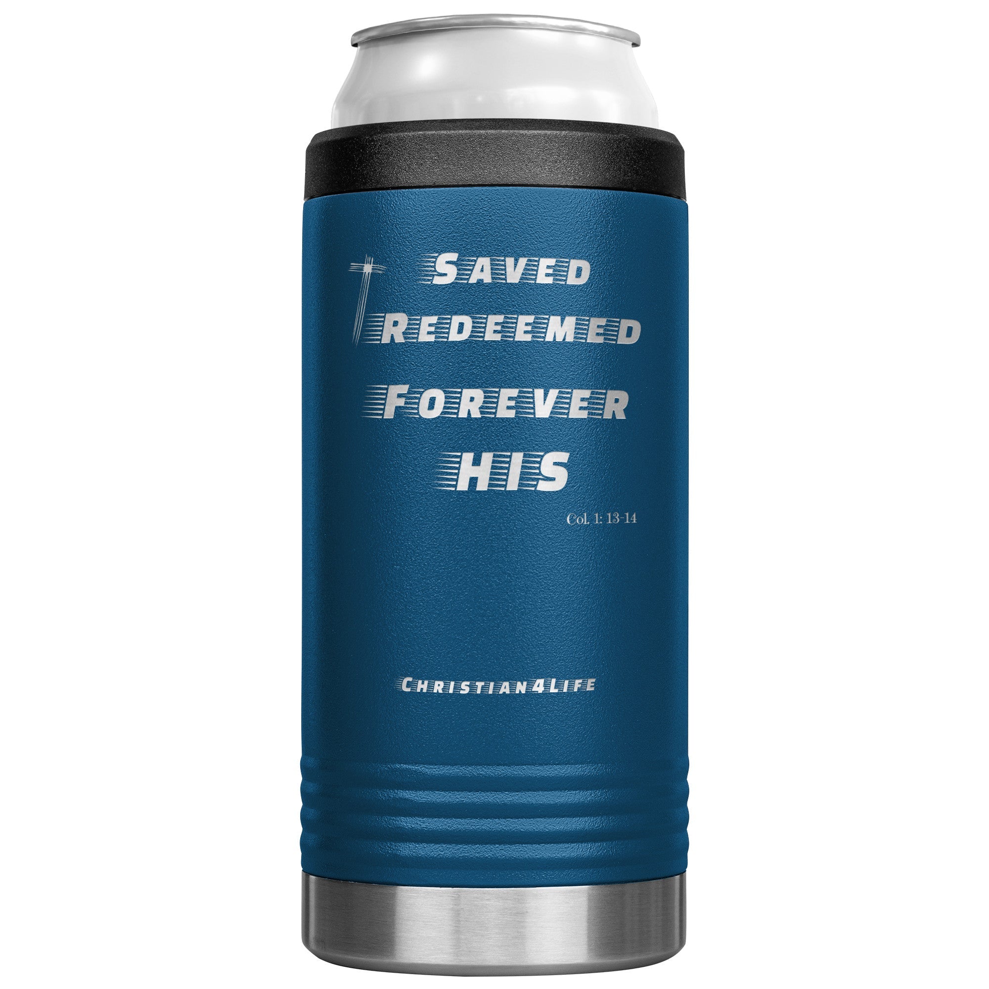12oz Christian Cozie Insulated Tumbler -Saved, Redeemed, Forever His