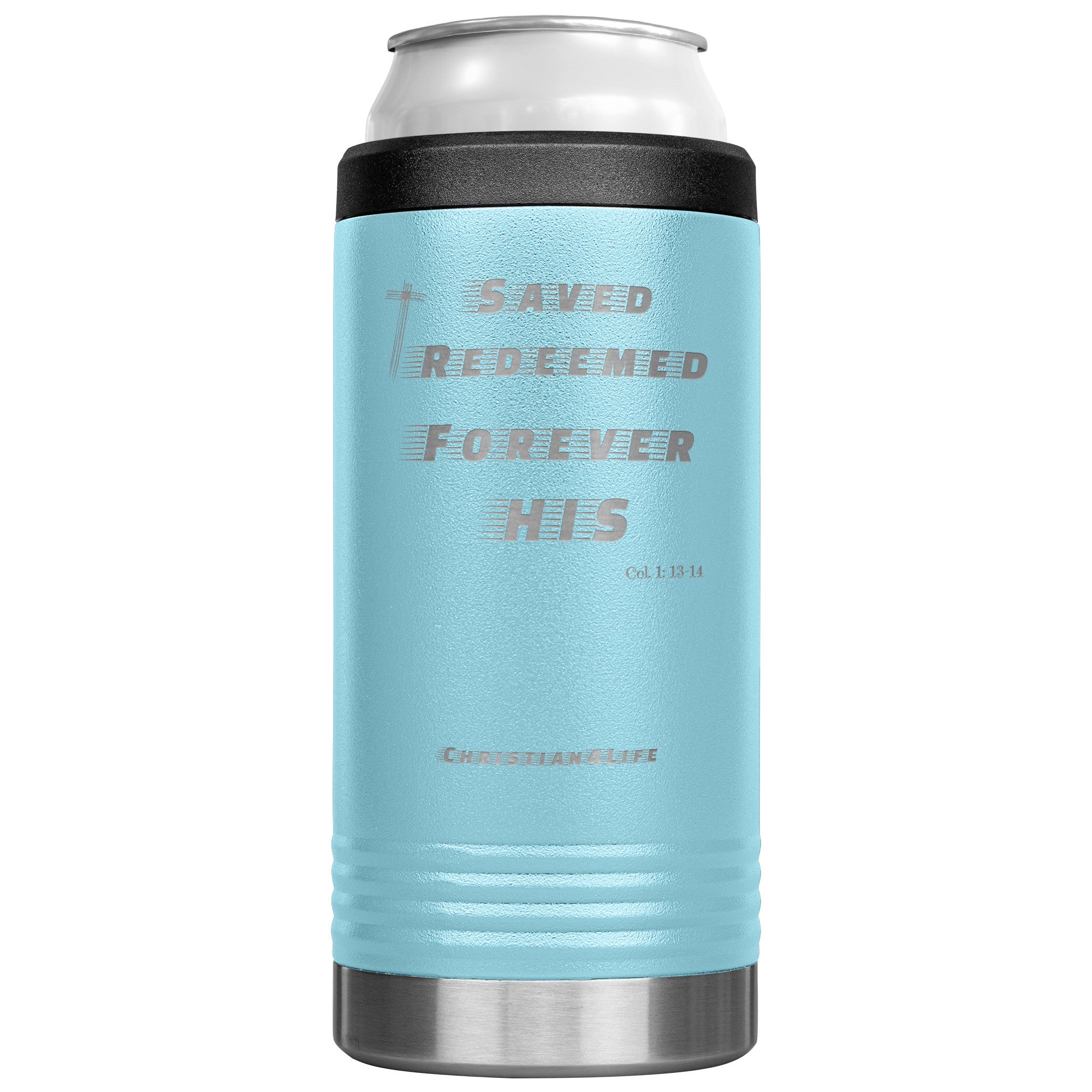 12oz Christian Cozie Insulated Tumbler -Saved, Redeemed, Forever His
