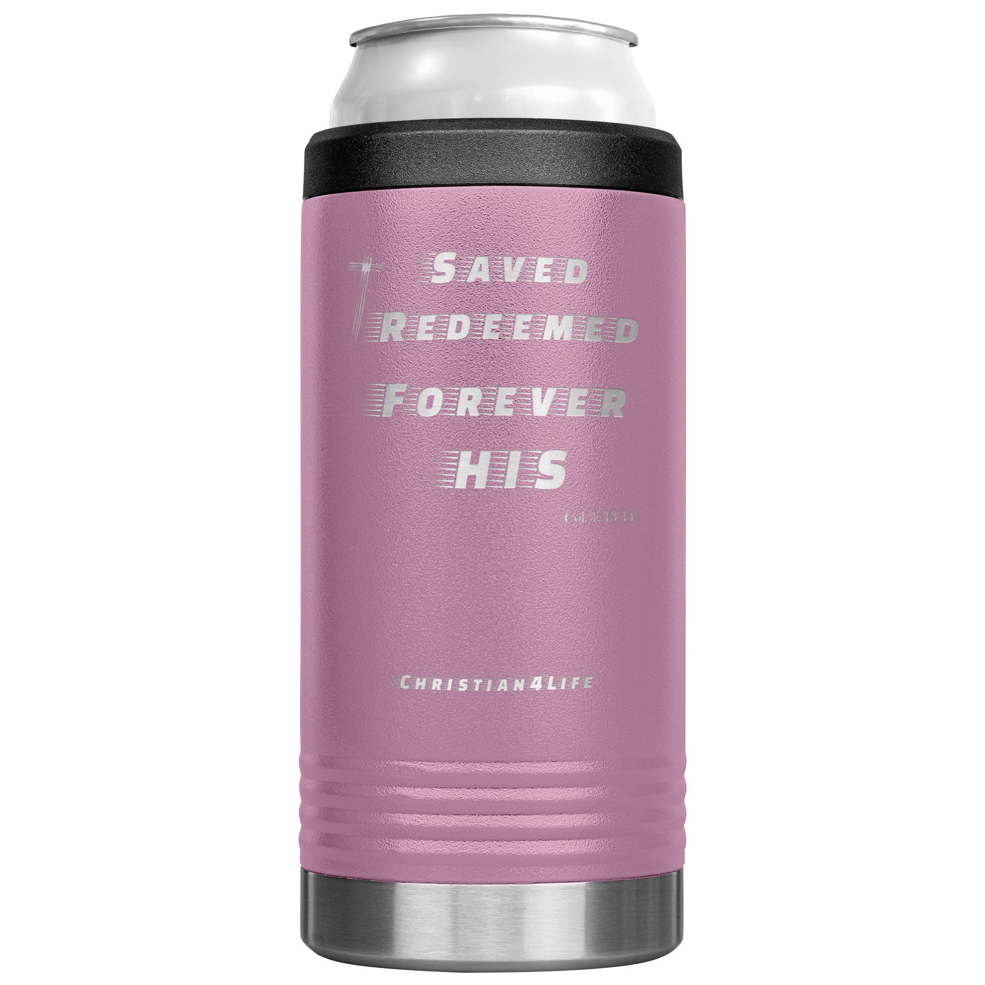 12oz Christian Cozie Insulated Tumbler -Saved, Redeemed, Forever His