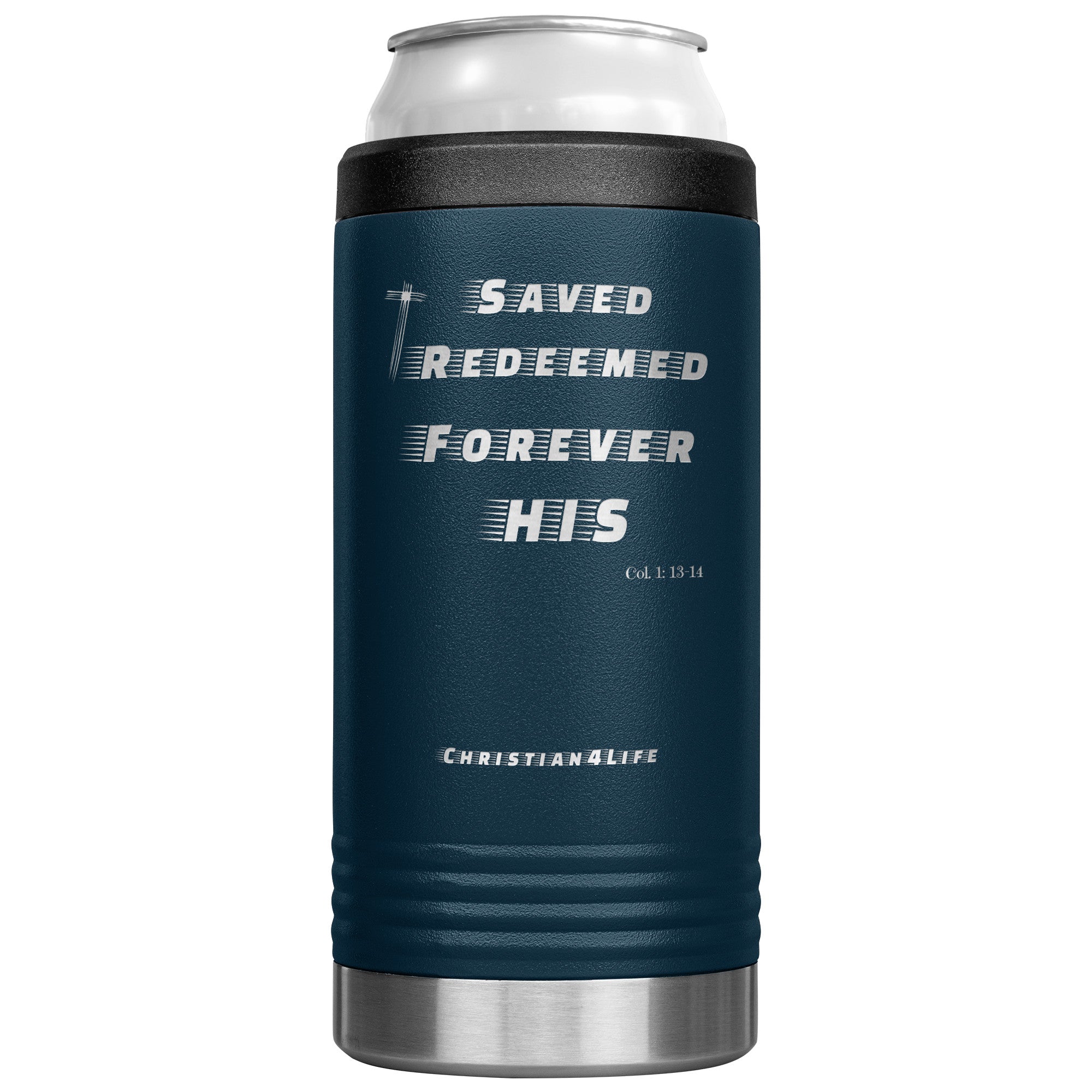 12oz Christian Cozie Insulated Tumbler -Saved, Redeemed, Forever His