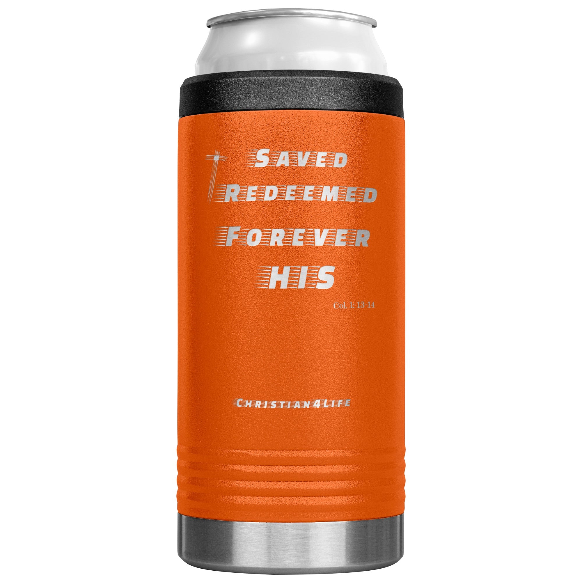 12oz Christian Cozie Insulated Tumbler -Saved, Redeemed, Forever His