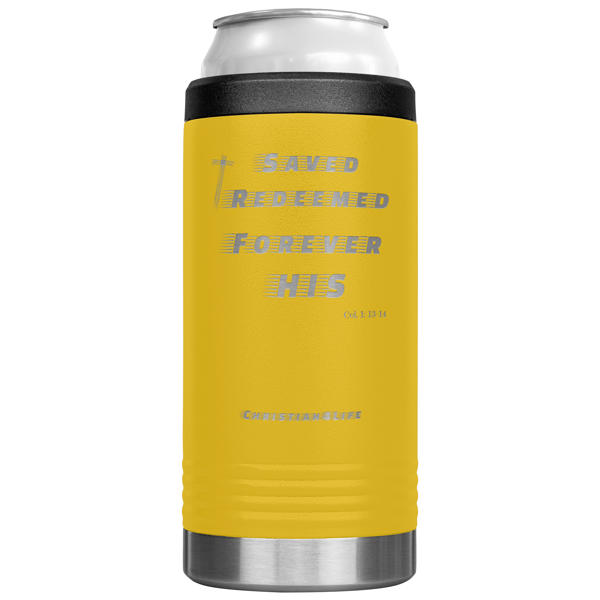 12oz Christian Cozie Insulated Tumbler -Saved, Redeemed, Forever His