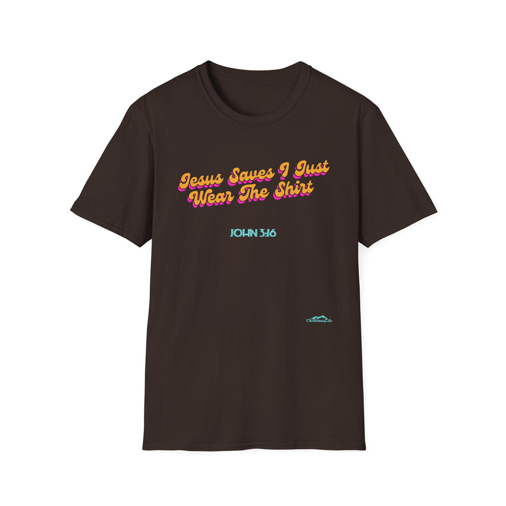 "Jesus Saves, I just Wear the Shirt" Unisex Cotton Softstyle T-Shirt
