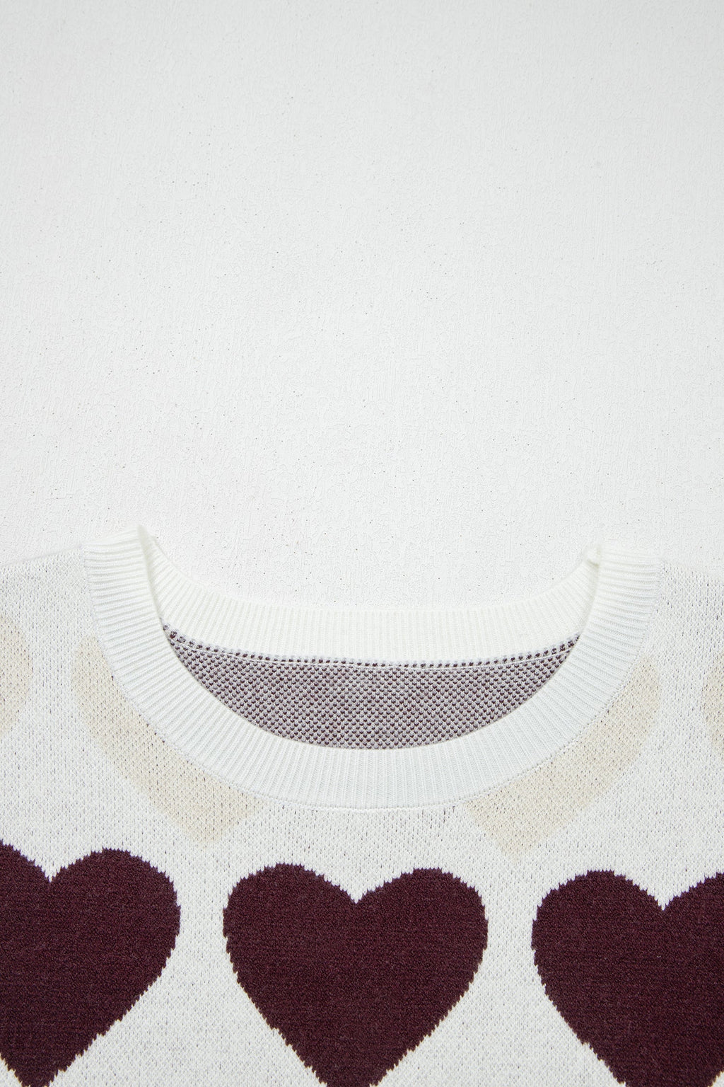 White Valentine Heart Short Sleeve Sweater