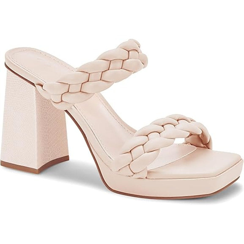 New Coutgo Womens Size 6.5 Off White Cream 4" Platform Heel Open Toe Sandals