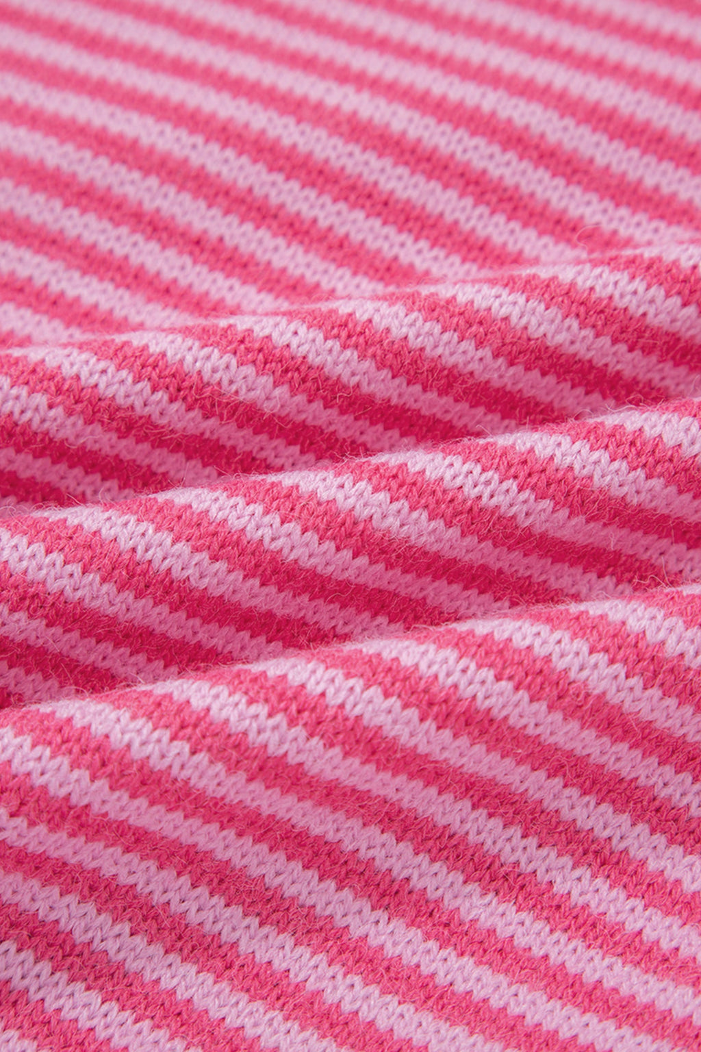 Rose Stripe Contrast Heart Pattern Valentine Knit Sweater