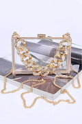 Crystal Chunky Chain Clear Box Clutch