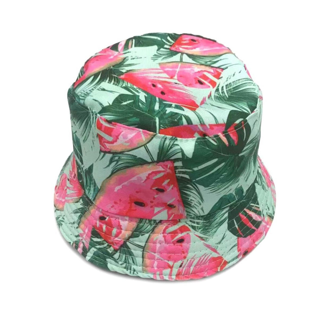 Reversible Bucket Hat Green Watermelon Trendy Casual Accessory