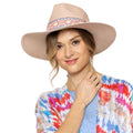 Straw Fedora Hat Pink Panama Stylish Casual Accessory