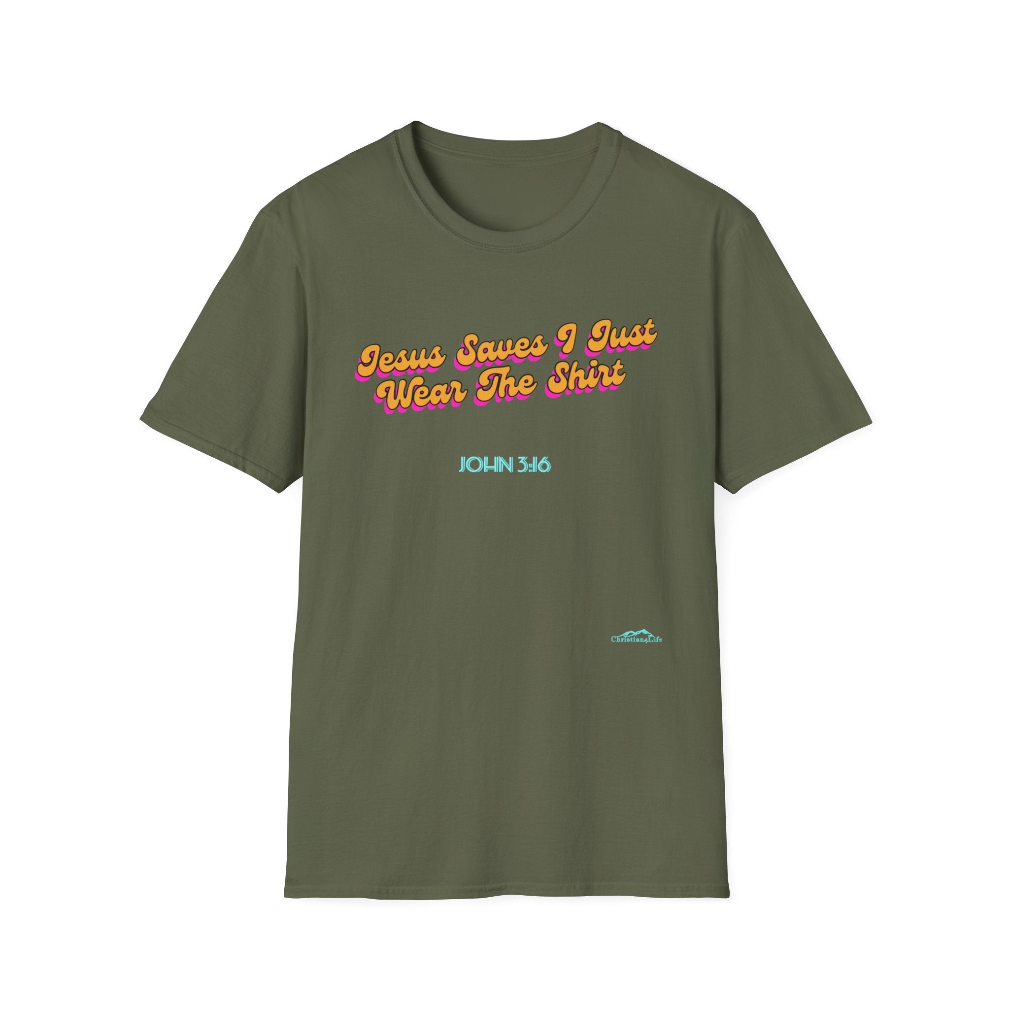 "Jesus Saves, I just Wear the Shirt" Unisex Cotton Softstyle T-Shirt