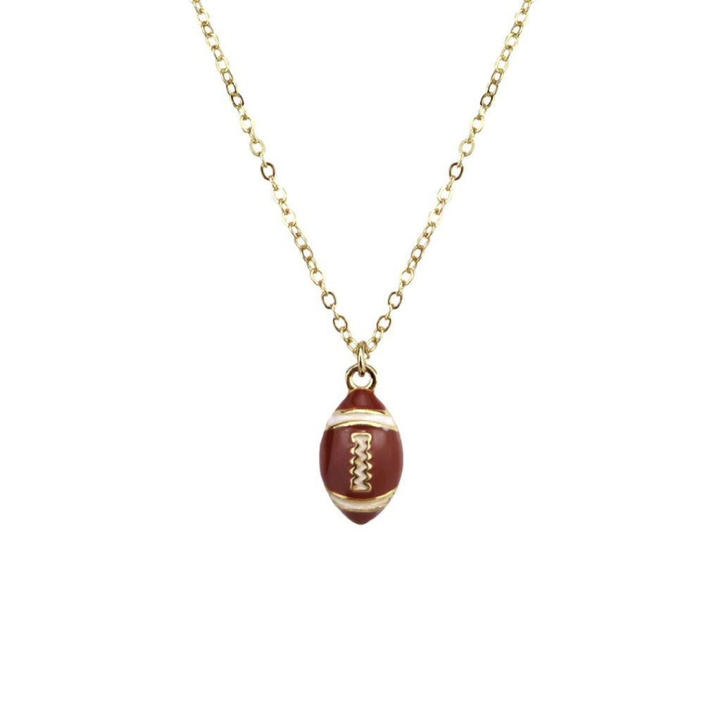 Football Necklace Brown Stylish Casual Jewelry Accessory