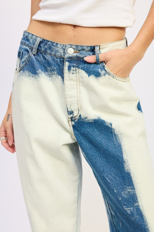 High Waisted Tie Dye Jeans