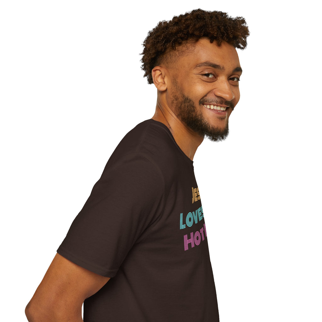 Unisex "Jesus Loves this Hot Mess" Christian Cotton Softstyle T-Shirt