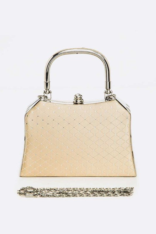 Satin Top Handle Box Clutch