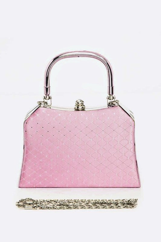 Satin Top Handle Box Clutch