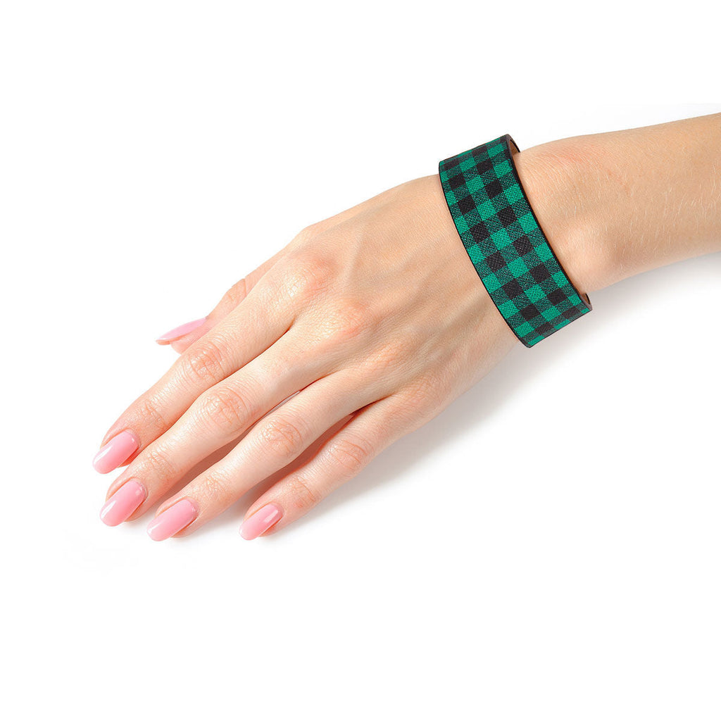 Bracelet Green Buffalo Plaid Trendy Stylish Accessory