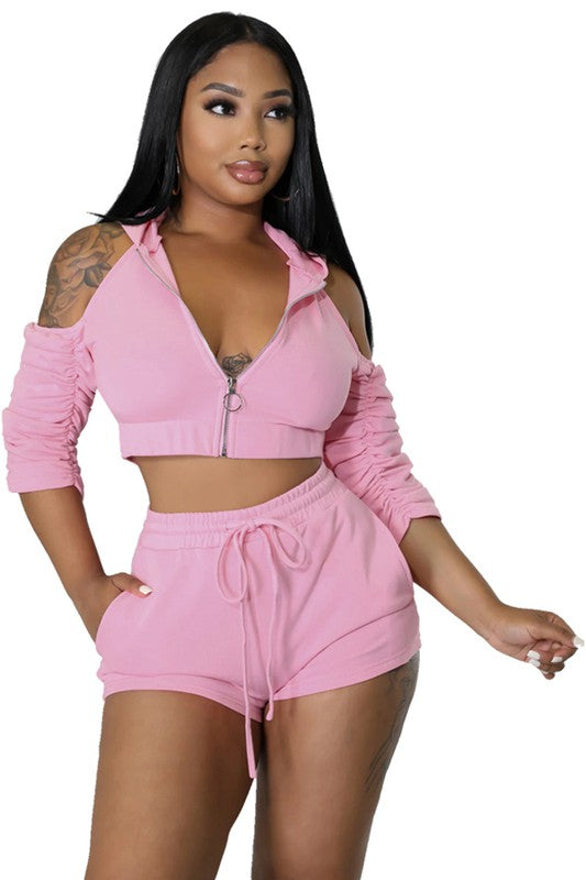 Off The Shoulder Crop Set