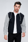 Denim Hoodie with Fleece